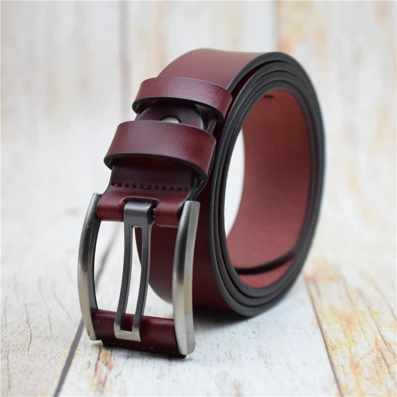 Genuine Leather Belt Male Black/Green/Blue/Coffee High Quality Belt Vintage Men Belts Cummerbunds 90-125cm Waist Belt for Men