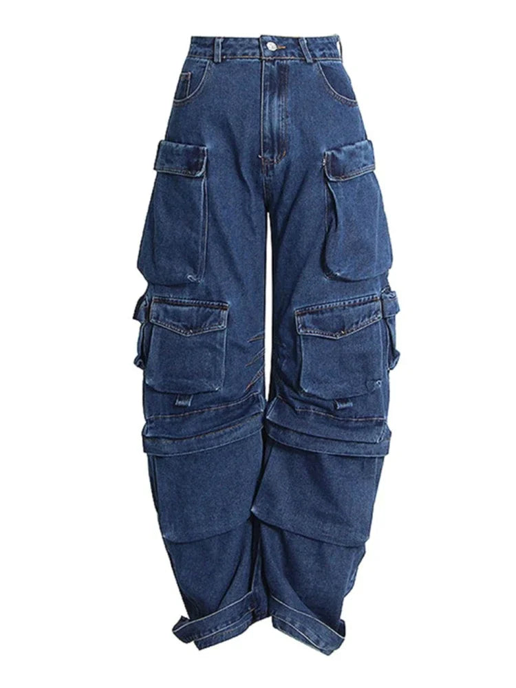 Multi-Pocket Loose Jeans