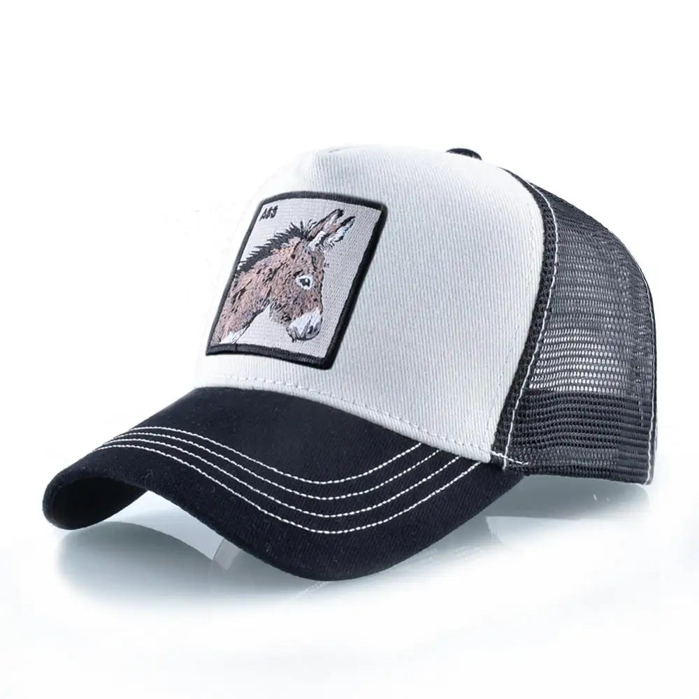 Men's Snapback Caps Summer Breathable Baseball Cap Women Cool Streetwear Wolf Embroidery Trucker Bones Unisex Hip Hop Hats Male