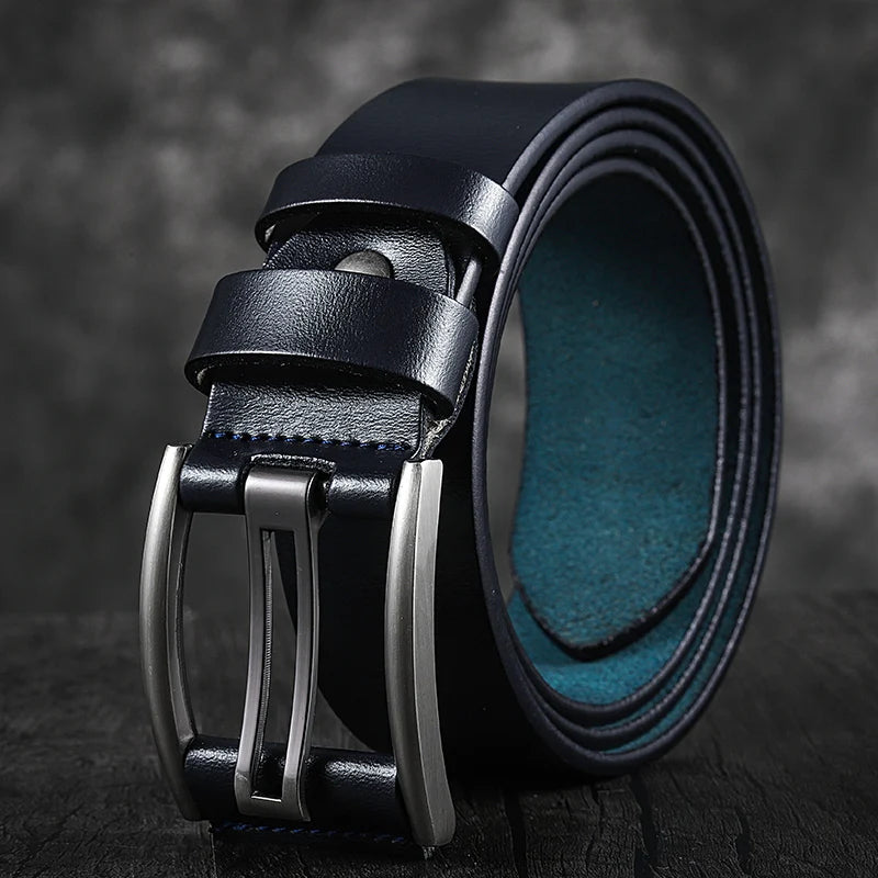 Genuine Leather Belt Male Black/Green/Blue/Coffee High Quality Belt Vintage Men Belts Cummerbunds 90-125cm Waist Belt for Men