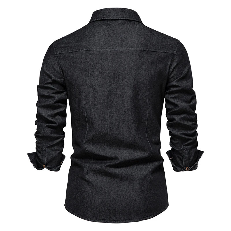 Long Sleeve Denim Jeans Shirt for Men