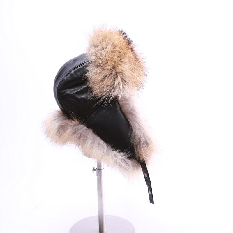 Style Men Russian Trapper Hat Winter Raccoon Fur Ushanka Hats