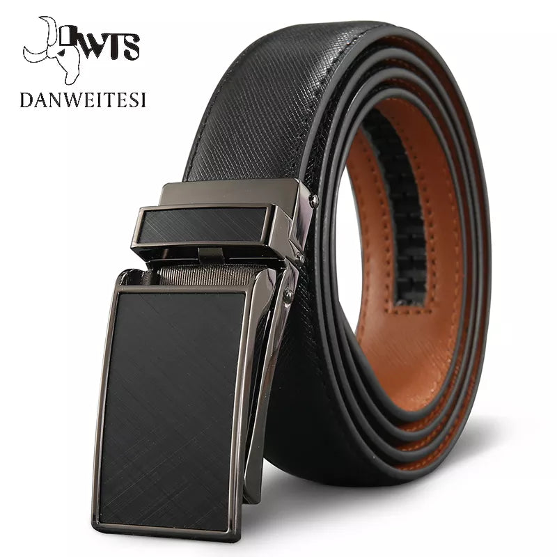 [DWTS]Belt Male Men's Belt  Genuine Leather Strap Luxury Brand Automatic Buckle Belts for Men Belts Cummerbunds  Cinturon Hombre