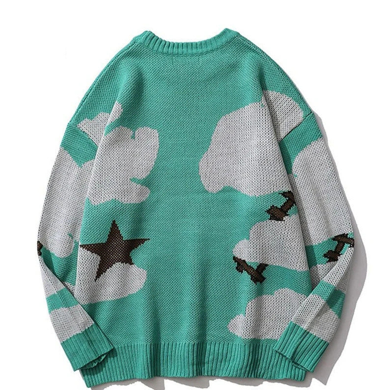 Vintage Cartoon Anime Knitted Sweater -Oversized