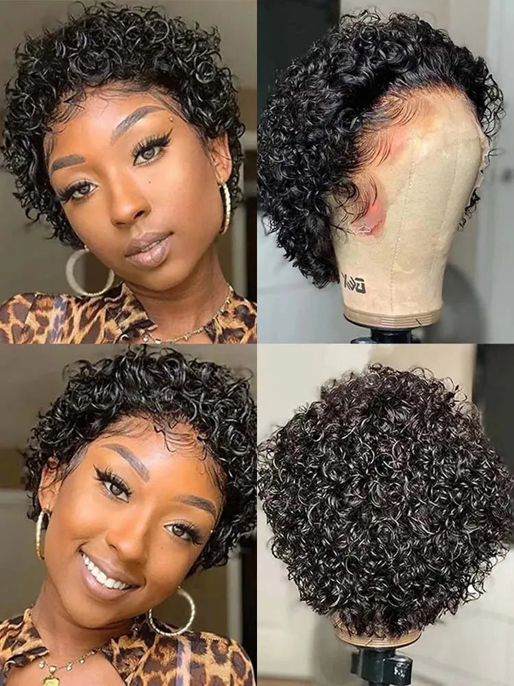 Pixie Cut Wig Human Hair 13x1 Lace Frontal Wigs Human Hair Short Bob Human Hair Wigs for Black Women Lace Front Human Hair Wig