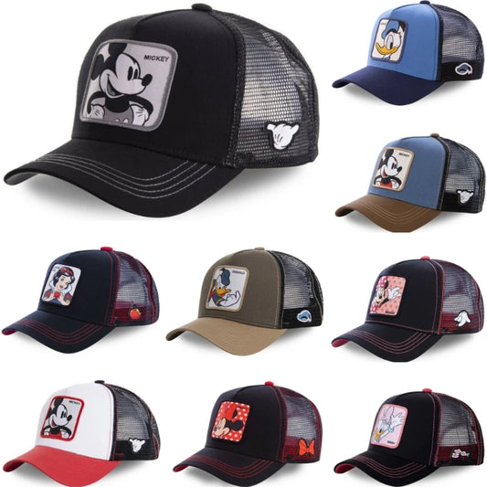 High Quality Disney Styles Anime Cartoon Snapback Cotton Baseball Cap Men Women Hip Hop Dad Hat Trucker Mesh Hat Dropshipping