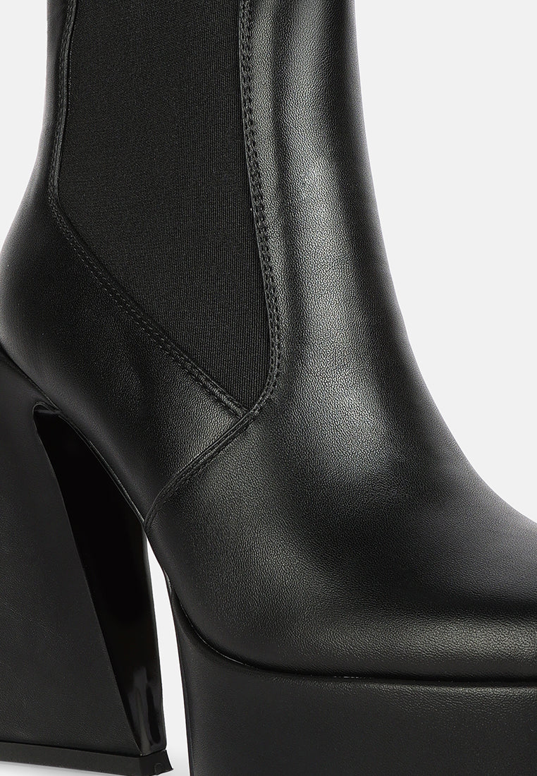 Frosty High Platform Block Heel Chelsea Boot by Ruw