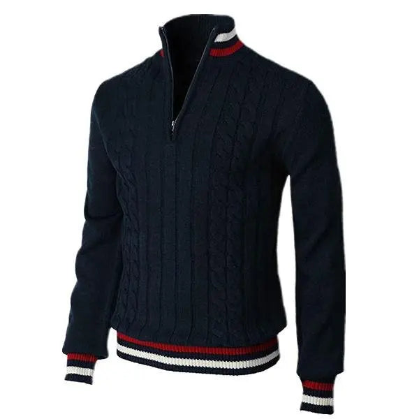 Half Zip Polo Pullover Crochet Sweater