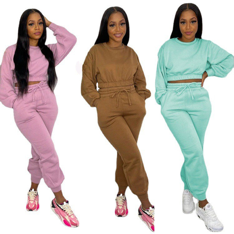 New Women Cozy Famous Tech Fleece Youth Jogger Set Tracksuit Wholesale Casual Womens Clothing Crewneck Sweatshirt and Sweatpants