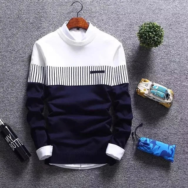 Slim Fit Striped Knitted Sweaters Mens  Hombre