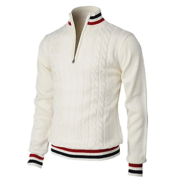 Half Zip Polo Pullover Crochet Sweater