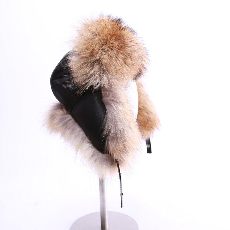 Style Men Russian Trapper Hat Winter Raccoon Fur Ushanka Hats