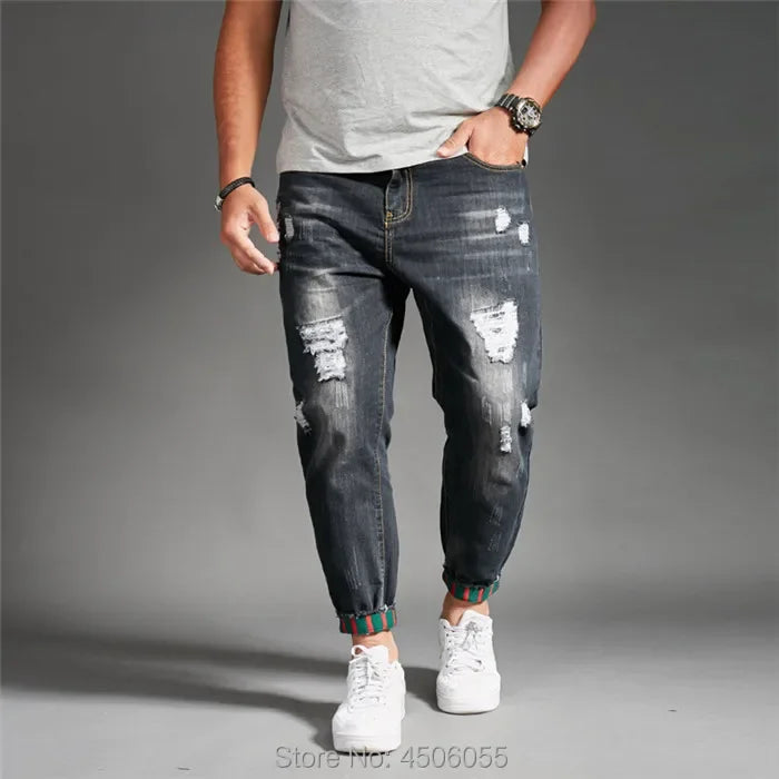 Ripped Jeans for Men Blue Black Denim Mens