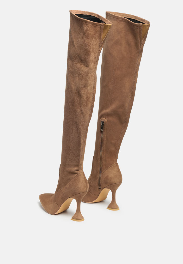 Brandy Faux Suede Over the Knee High Heeled Boots by RUW