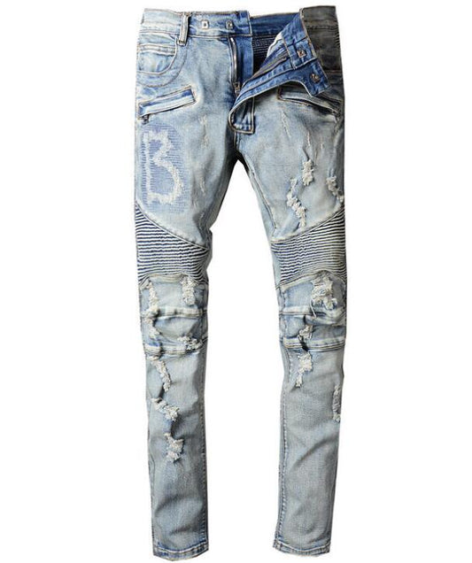 new Men Distressed Ripped Skinny Jeans Fashion Mens Jeans Slim